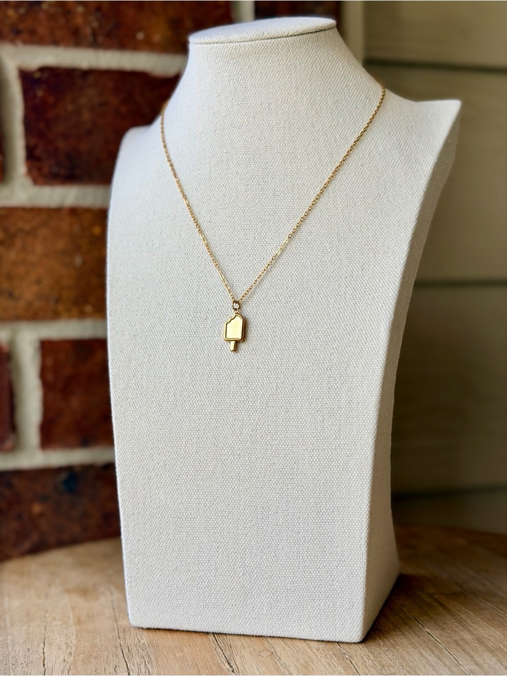 Gold Popsicle Charm Necklace